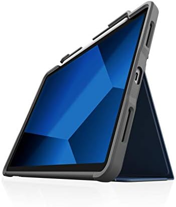 STM Dux Plus for iPad Air 11&#34; (5th/4th Gen &amp; M2 6th Gen 2024) - Ultra-Protective, Lightweight Rubberized Case with Clear Back, Apple Pencil Holder, and Battery-Saving On/Off Cover - Red