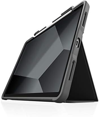 STM Dux Plus for iPad Air 11&#34; (5th/4th Gen &amp; M2 6th Gen 2024) - Ultra-Protective, Lightweight Rubberized Case with Clear Back, Apple Pencil Holder, and Battery-Saving On/Off Cover - Red
