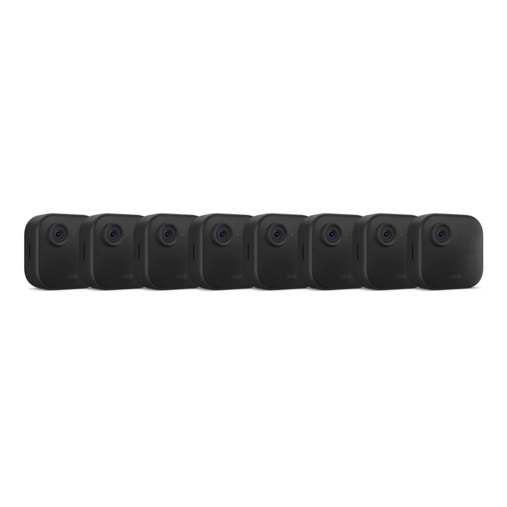 Blink Outdoor 4 (newest model), Wire-free smart security camera, two-year battery life, two-way audio, HD live view, enhanced motion detection, Works with Alexa – 5 camera system