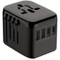 [Popular Choice] 1pc HKLAMIN Compact Travel Adapter with 5-in-1 International Power Plug - Features 3.5A, Dual USB-A Ports & Type-C, PD 20W, QC 18W Fast Charging, AC Outlet - Black, for US, UK, Australia, Asia (Type C/G/A/I), Travel Charging Station|Mode