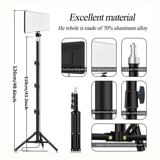 1 Pack LED Ring Fill Light - 10 Inch With Adjustable Tripod Stand 1.1 Meter Bracket