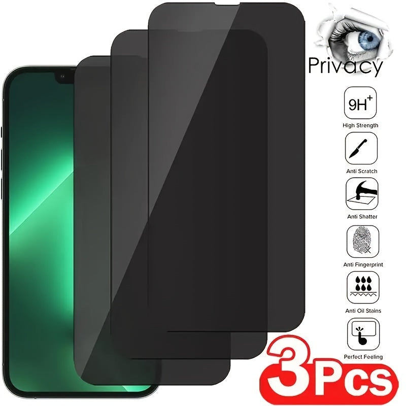3pcs IPhone Privacy Screen Protector Tempered Glass