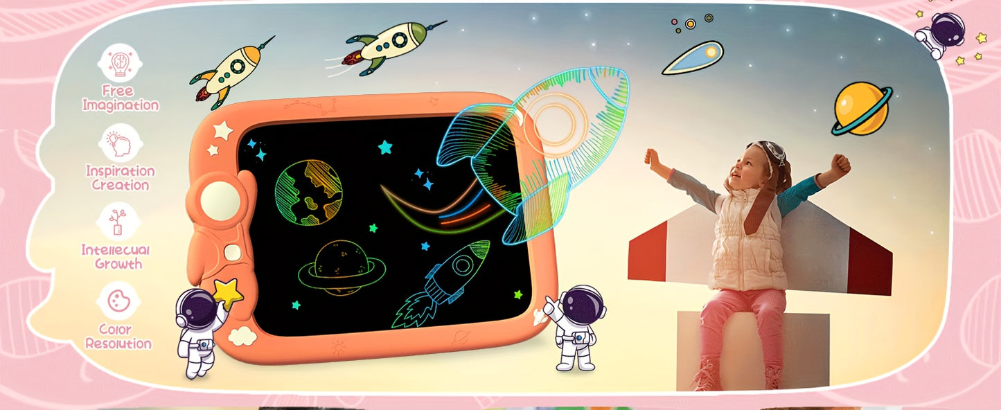 Toddler Kids Toy Gifts 9 Inch LCD Writing Tablet Kids Doodle Board Colorful Drawing Tablet Kids Drawing Pad Gifts Educational Toys for 3 4 5 6 Years Old Girl Boy (Orange) -  For Boys
