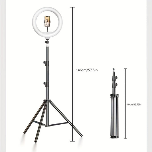 10" LED Circle Light With Flexible Tripod Stand & Phone Holder