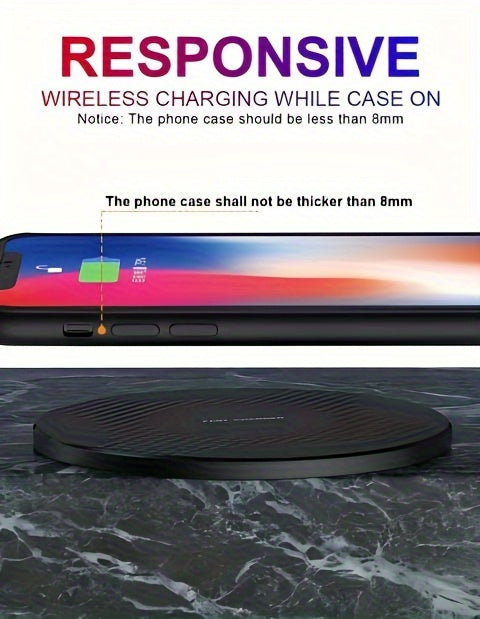 Desktop Disc Fast Wireless Charger 10W Max, for iPhone 16/15/14/13/12/11/8 Series, for Galaxy S23/S22/S21/S20/S10/S9, for Galaxy S24/S23/S22 Ultra, for Google PIXEL 8A/8/8 Pro/Pixel 9 Pro XL/Pixel 9 Pro, Wireless charging station