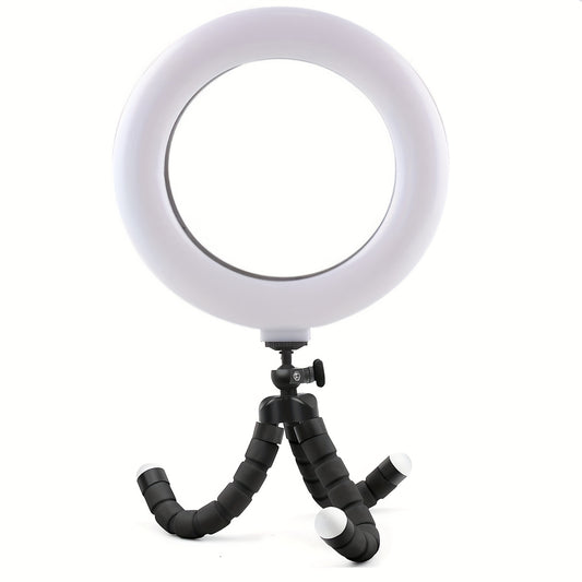 Live Fill Light Beauty Light Fill Light Desktop Beauty Lighting Light Net Red Light Photo Indoor Face Light Beauty Light Mobile Phone Shooting Vibrating Light Bracket Ring Soft Light, 6 Inch Light Plus Sponge Bracket