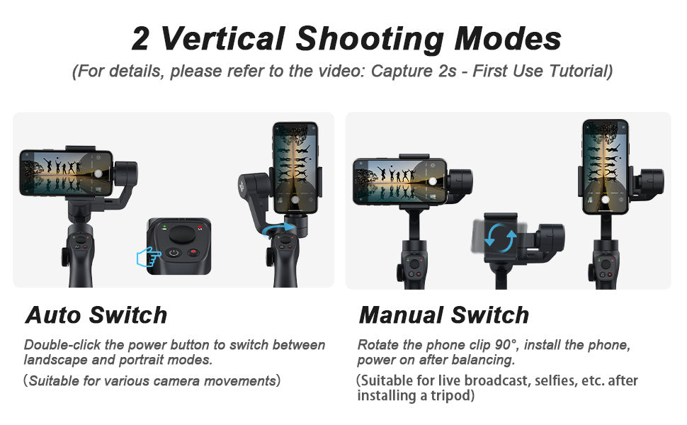 FUNSNAP 3-Axis Gimbal Stabilizer for iPhone 13 12 11 Pro Max XS X XR Samsung s21 s20