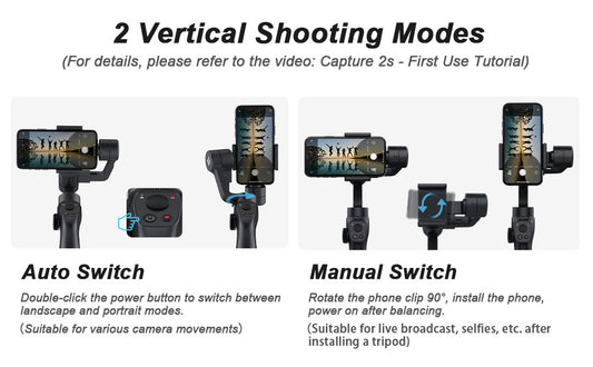 FUNSNAP 3-Axis Gimbal Stabilizer for iPhone 13 12 11 Pro Max XS X XR Samsung s21 s20