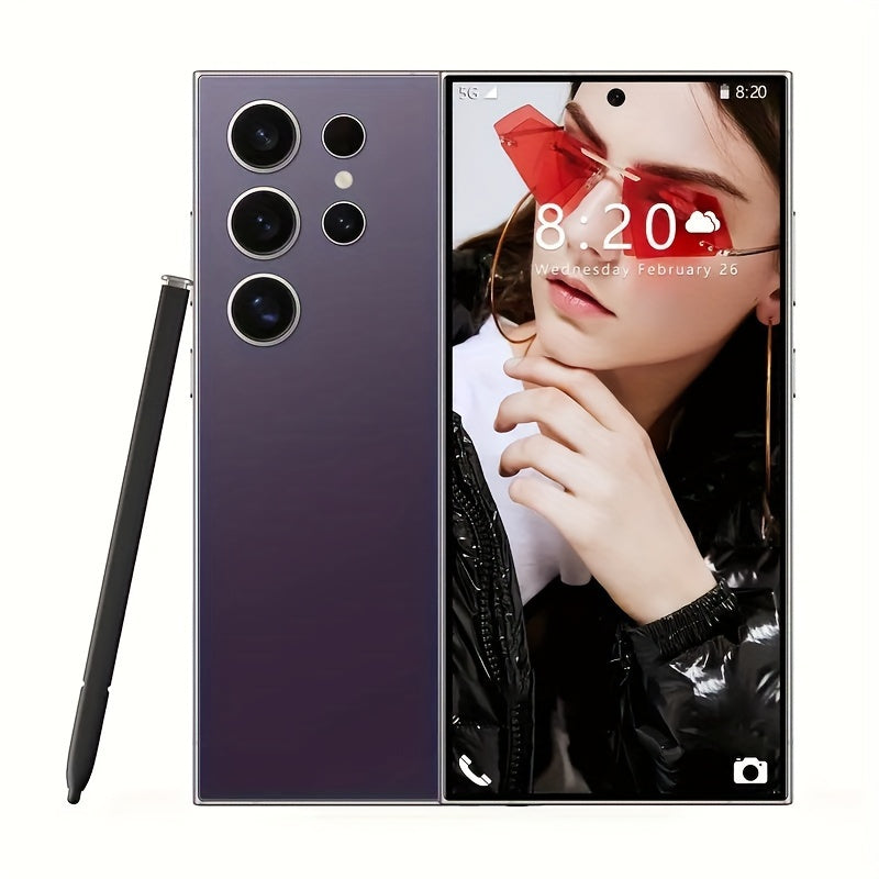 S24 Intelligent Touchscreen Phone, Dual Card Dual Standby, Facial Recognition, 8 256GB, High-definition Camera, 6800mAh - With Stylus, Headphones, Type-C Charging Cable, Phone Case, Screen Protector