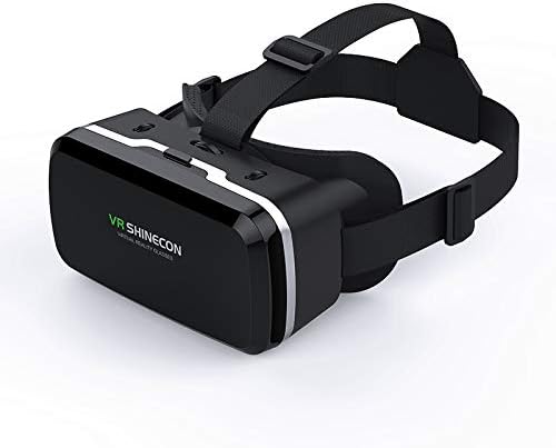 VR Headset for Samsung and Android Phones - Anti-Blue Eyes Protected HD Lenses, VR Goggles for All Smartphone /4.7-6.0in (Black) (with Handle)