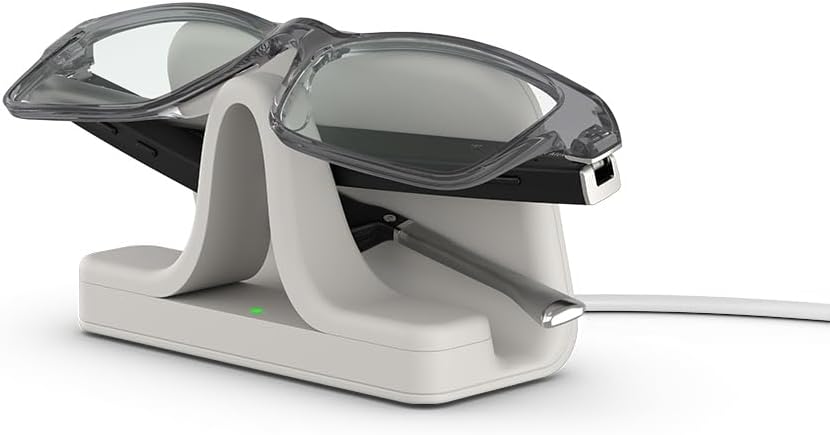 Amazon Echo Frames (3rd Gen) | Smart glasses with Alexa | Modern Rectangle frames in Charcoal Gray with blue light filtering lenses
