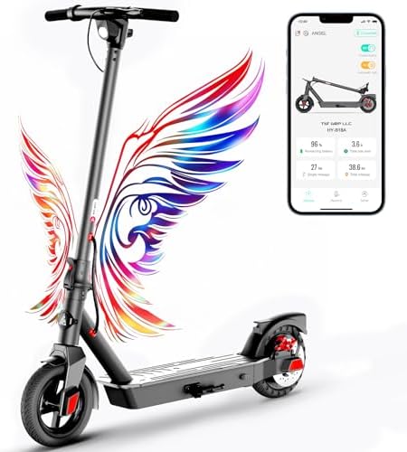 TST Electric Scooter for Adults, Up to 19 MPH and 20/30 Miles Long-Range, 500W Peak Motor Foldable E Scooter, 10&#34; Solid Rear Tire and Pneumatic Front Tire, Dual Braking System and App Control