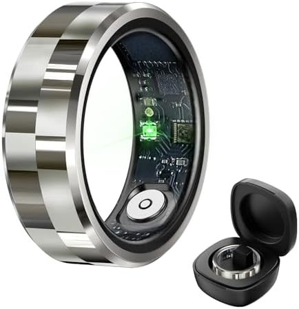 Smart Ring,Fitness Tracker Ring for Men/Women,Monitoring of Pedometer,Heart Rate,Blood Oxygen,Sleep Tracker,No App Subscription,Compatible with Android and iOS (Black,9#)