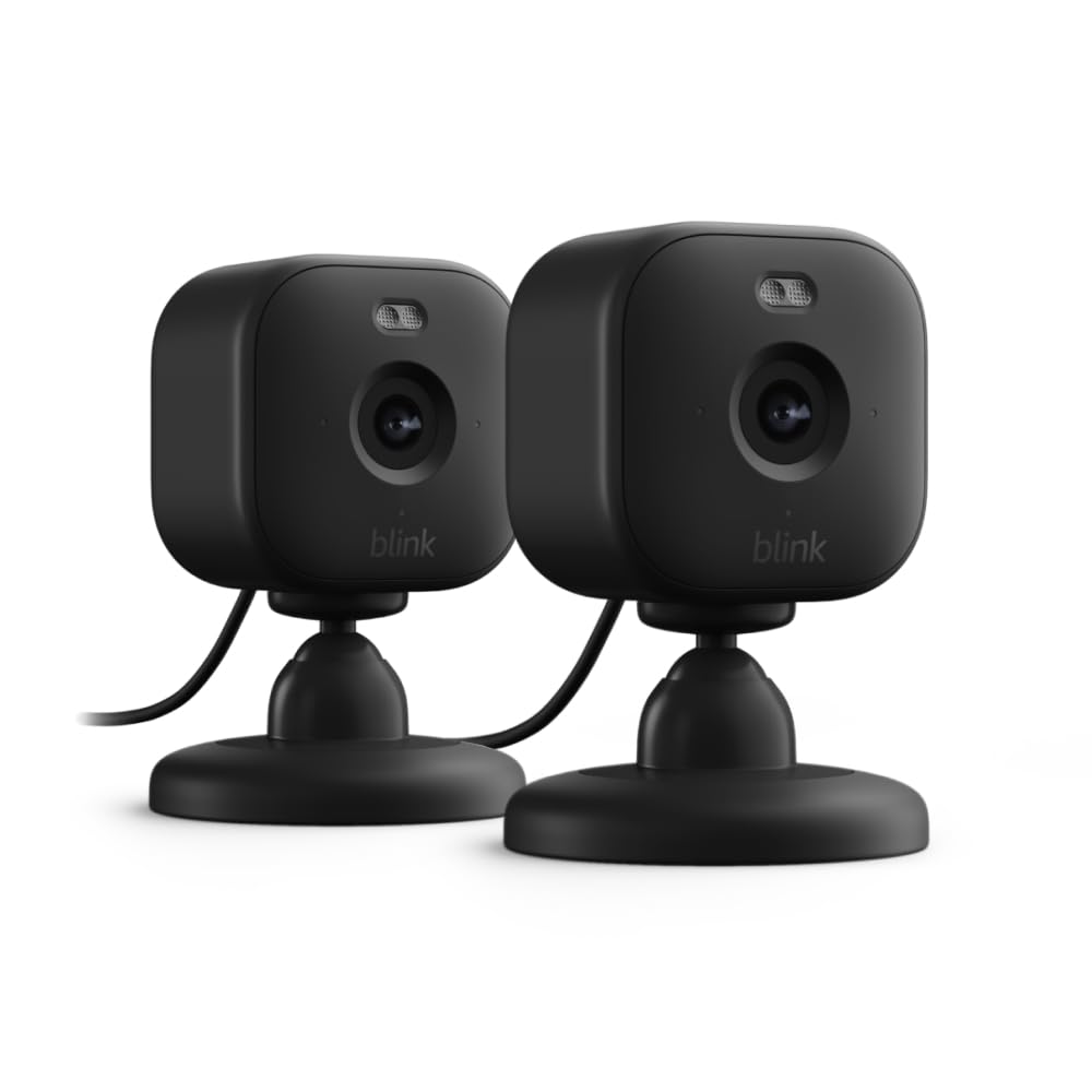 Blink Mini 2 (newest model), Plug-in smart security camera, HD night view in color, built-in spotlight, two-way audio, motion detection, Works with Alexa (White)
