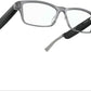 Amazon Echo Frames (3rd Gen) | Smart glasses with Alexa | Modern Rectangle frames in Charcoal Gray with blue light filtering lenses