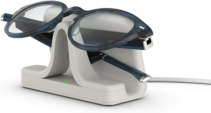Amazon Echo Frames (3rd Gen) | Smart glasses with Alexa | Modern Rectangle frames in Charcoal Gray with blue light filtering lenses
