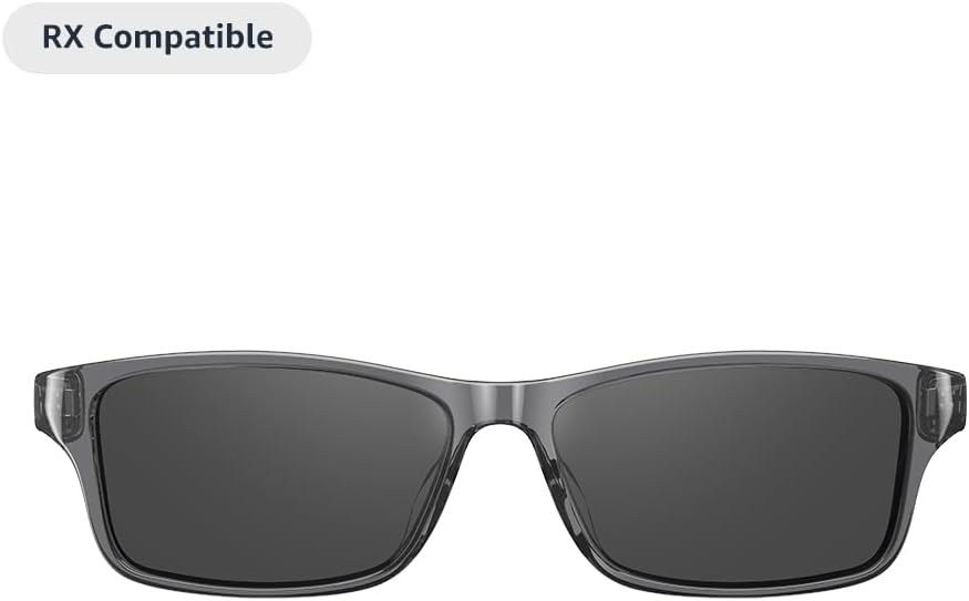 Amazon Echo Frames (3rd Gen) | Smart glasses with Alexa | Square frames in Classic Black with polarized sunglass lenses