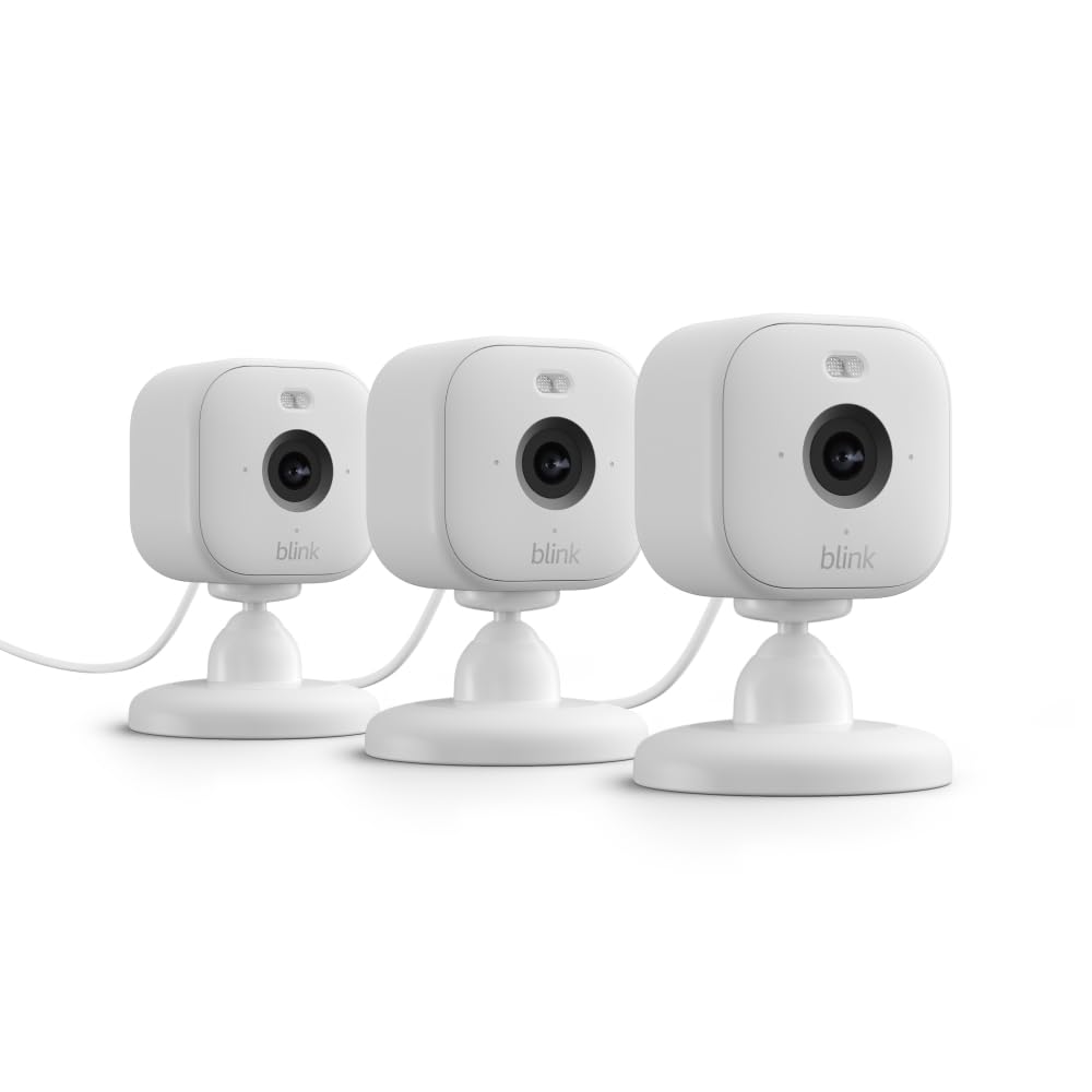 Blink Mini 2 (newest model), Plug-in smart security camera, HD night view in color, built-in spotlight, two-way audio, motion detection, Works with Alexa (White)