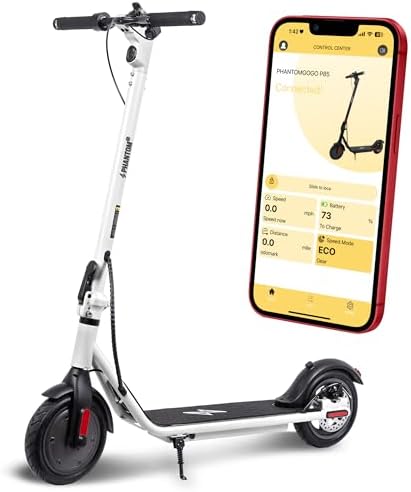 Phantomgogo Electric Scooter for Adults Scooter Foldable E-Scooter with Powerful Motor 15.5 Mph, Intelligent Light, Eco-Friendly, Perfect for Adult Commuters