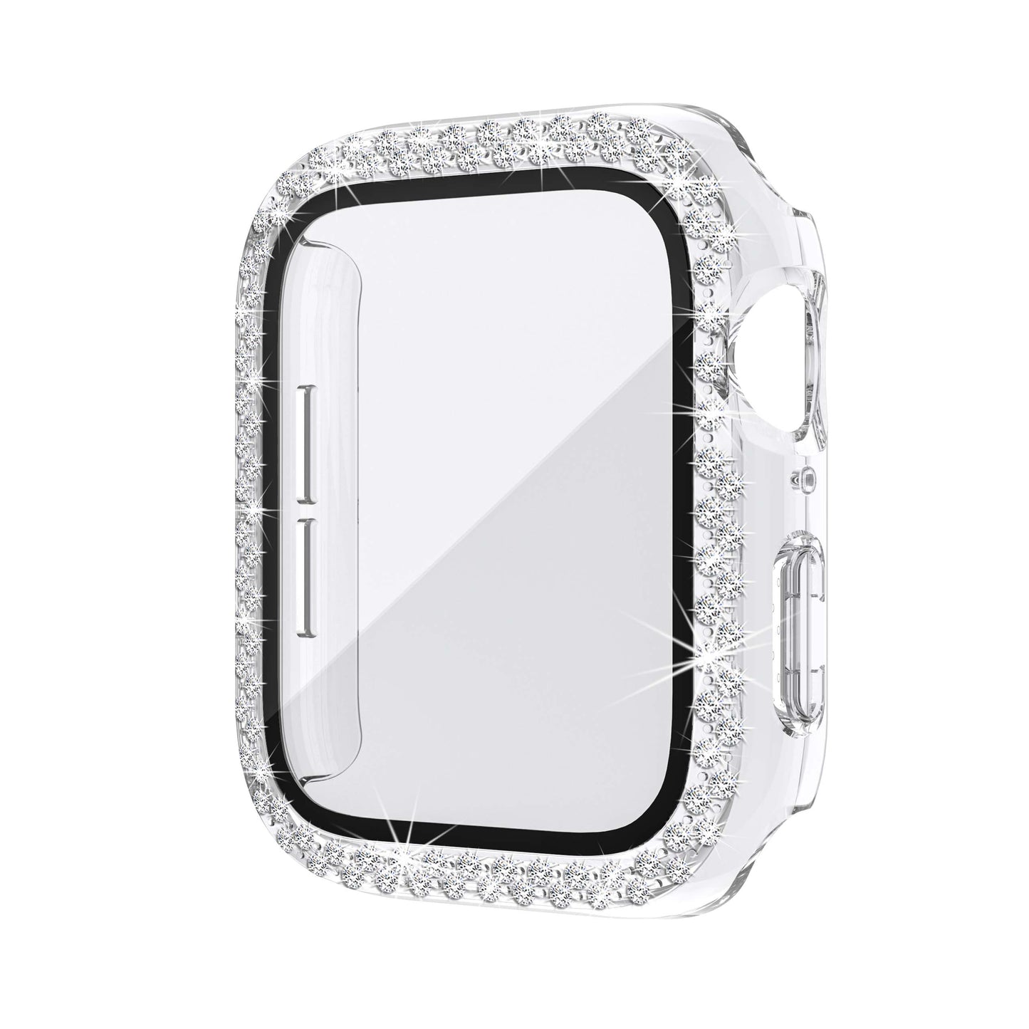 Megkhla Apple Watch Screen Protector, Bling Case For Apple Watch 40mm 44mm 41mm 45mm SE Series 8 7 6 5 4 With Hard PC Tempered Glass Rhinestone Protection Full Face Case Accessories For IWatch Girls & Women