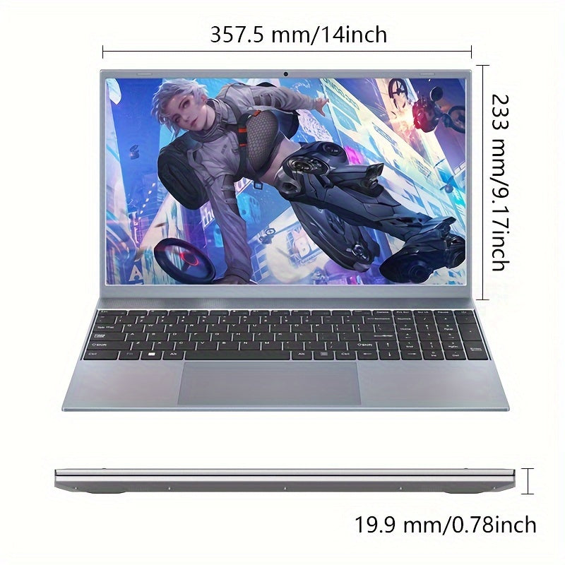 15.6" Laptop Intel Pentium J3710 2.64ghz, 8GB RAM, 256G ROM
