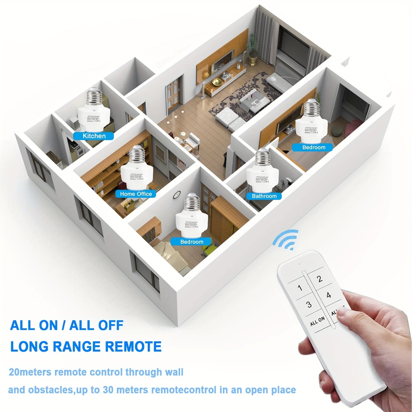 QIACHIP Ewelink WiFi Smart Light Bulb Socket