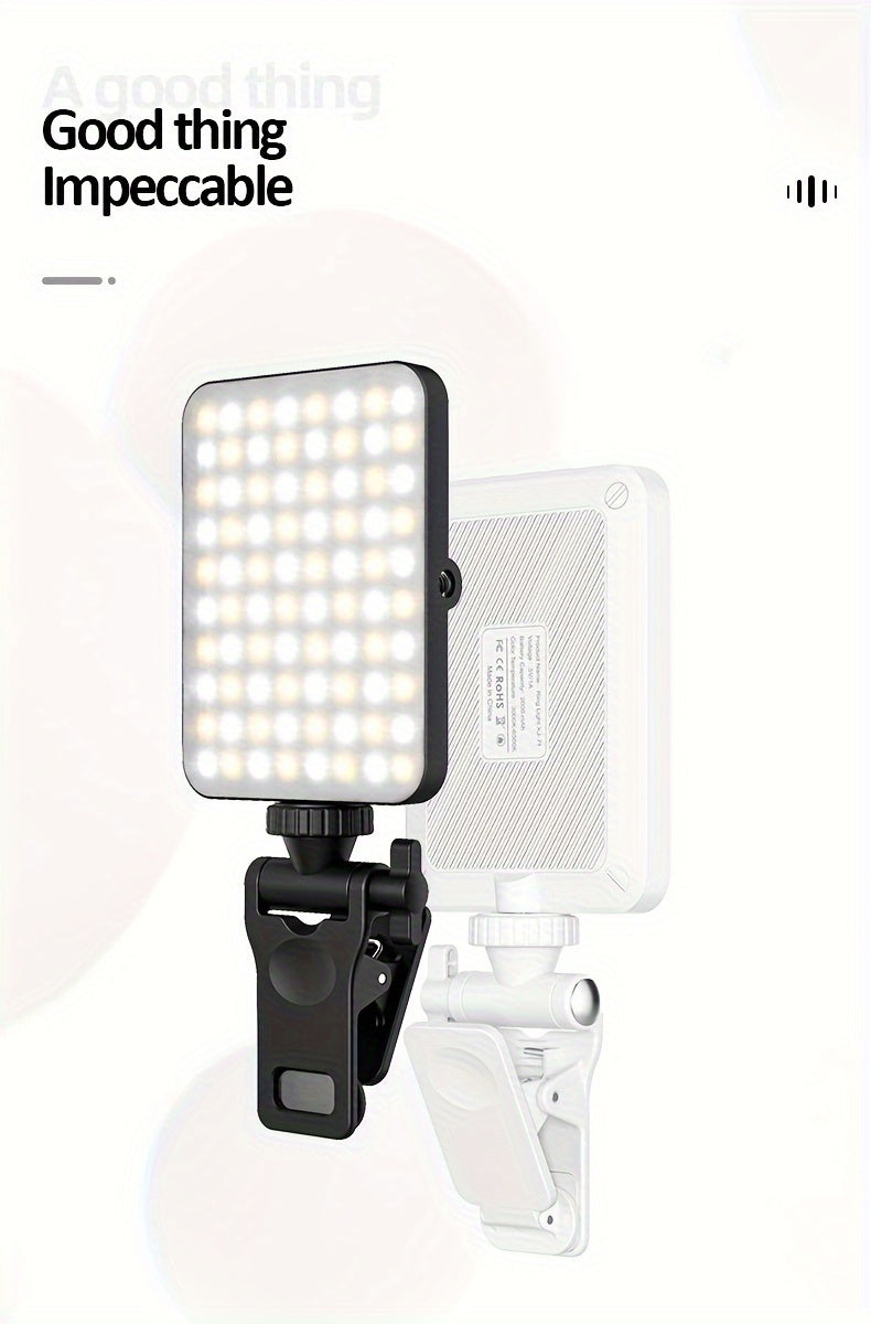 [Popular Choice] HOOSHU Selfie Ring Light Rechargeable 80 LED 3 Models Clip on Selfie Ring Light for Phone, Laptop, Live Stream, Tablet Meeting, Make up