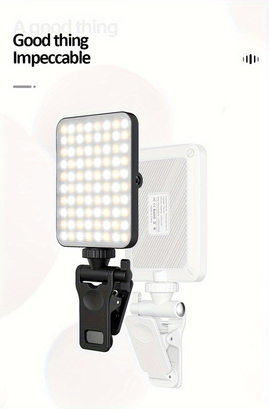 [Popular Choice] HOOSHU Selfie Ring Light Rechargeable 80 LED 3 Models Clip on Selfie Ring Light for Phone, Laptop, Live Stream, Tablet Meeting, Make up