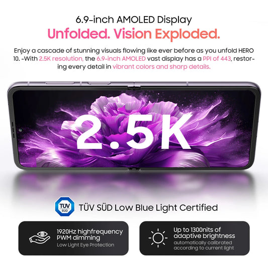 Blackview HERO 10 6.9 inch 2.5K AMOLED Folding Display 36GB 256GB 45W Fast Charge 108MP Camera NFC Helio G99 Octa Core 4G Smartphone