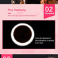 CLEANTRUST Rechargeable LED Ring Light for Selfies and Live Streaming, Portable Circular Flashlight, Dual Power Mode: Battery/USB, Warm White Light, with 40mAh Polymer Lithium Battery, for Smartphones, Cameras, and Makeup