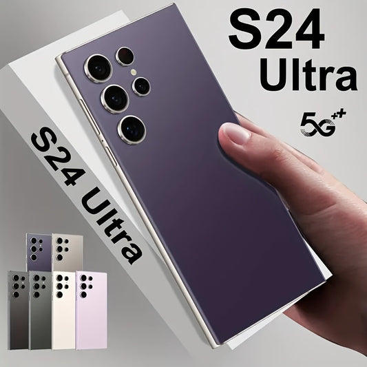 S24 Intelligent Touchscreen Phone, Dual Card Dual Standby, Facial Recognition, 8 256GB, High-definition Camera, 6800mAh - With Stylus, Headphones, Type-C Charging Cable, Phone Case, Screen Protector