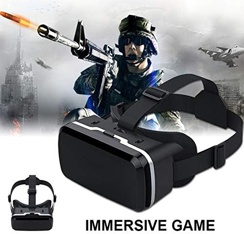 VR Headset for Samsung and Android Phones - Anti-Blue Eyes Protected HD Lenses, VR Goggles for All Smartphone /4.7-6.0in (Black) (with Handle)