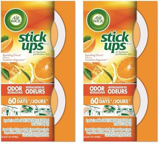 Air Wick Stick Ups Car Air Freshener, Crisp Breeze, 2ct (Packaging May Vary)