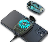 EATHNDY Mobile Phone Cooler Rechargeable Cooling Fan Cell Phone Radiator For Playing Games Watching Videos With LED Light, Compatible For iPhone &amp; Android Smartphones (Shade)