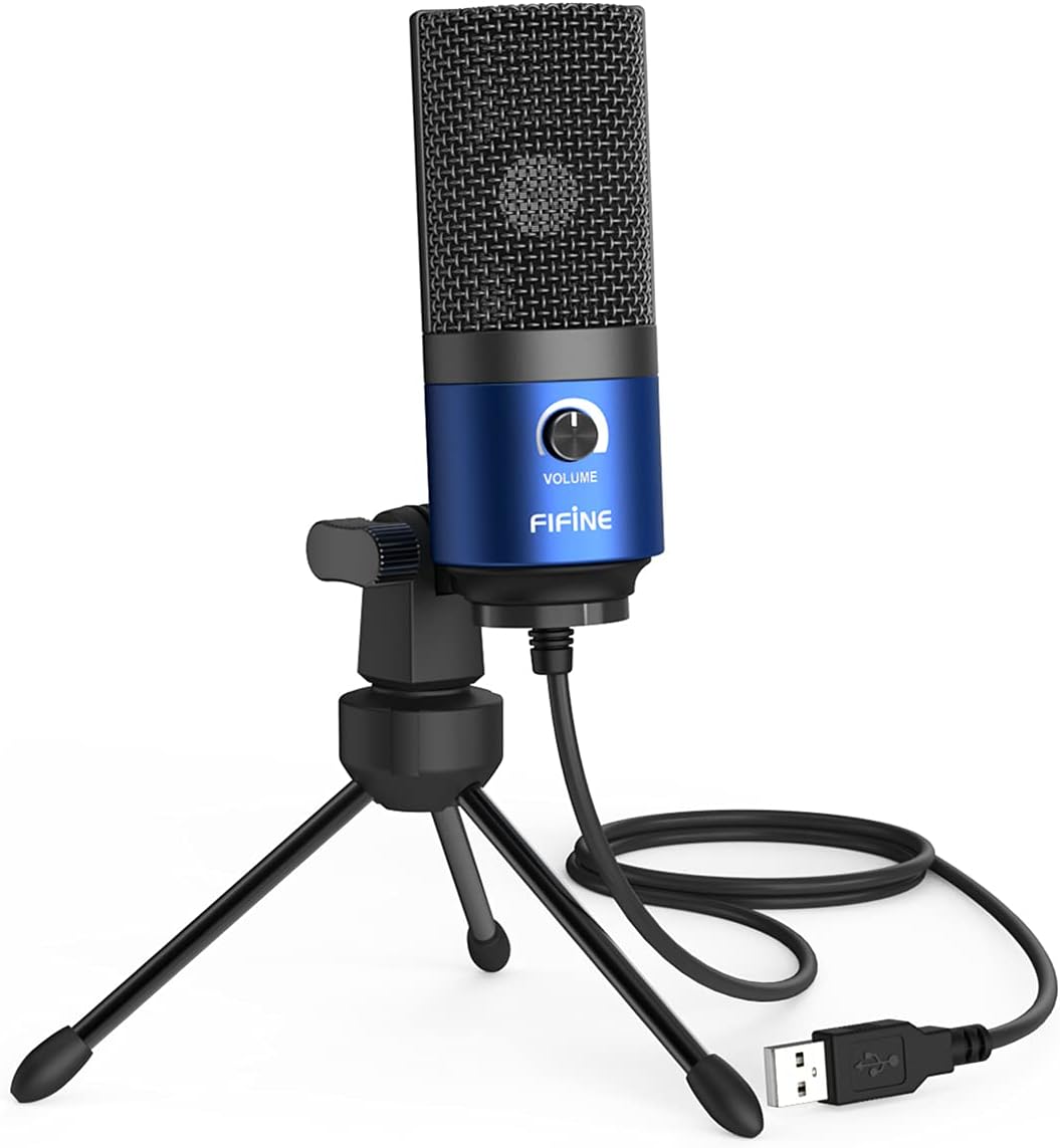 FIFINE USB Microphone, Metal Condenser Recording Microphone for Laptop MAC or Windows Cardioid Studio Recording Vocals, Voice Overs,Streaming Broadcast and YouTube Videos-K669B