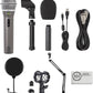 Samson Technologies Q2U USB/XLR Dynamic Microphone Recording and Podcasting Pack (Includes Mic Clip, Desktop Stand, Windscreen and Cables), Silver