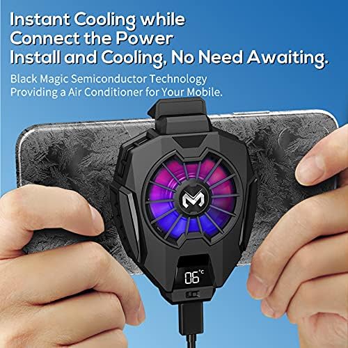 NEVEIKA Phone Cooler, Cellphone Radiator with Dual Semi-Conductor Cooling Chip, Mobile Phones with a Width of 6 to 8 cm for Tiktok Live Streaming, Outdoor Vlog, Mobile Gaming.