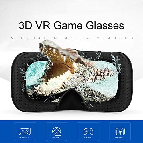 VR Headset for Samsung and Android Phones - Anti-Blue Eyes Protected HD Lenses, VR Goggles for All Smartphone /4.7-6.0in (Black) (with Handle)