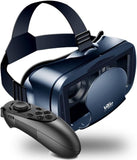 NEWSTYP 5~7inch VRG Pro 3D VR Glasses Virtual Reality Full Screen Visual Wide-Angle VR Glasses Box for 5 to 7 inch Smartphone Eyeglasses with Remote Control (Black Basic)