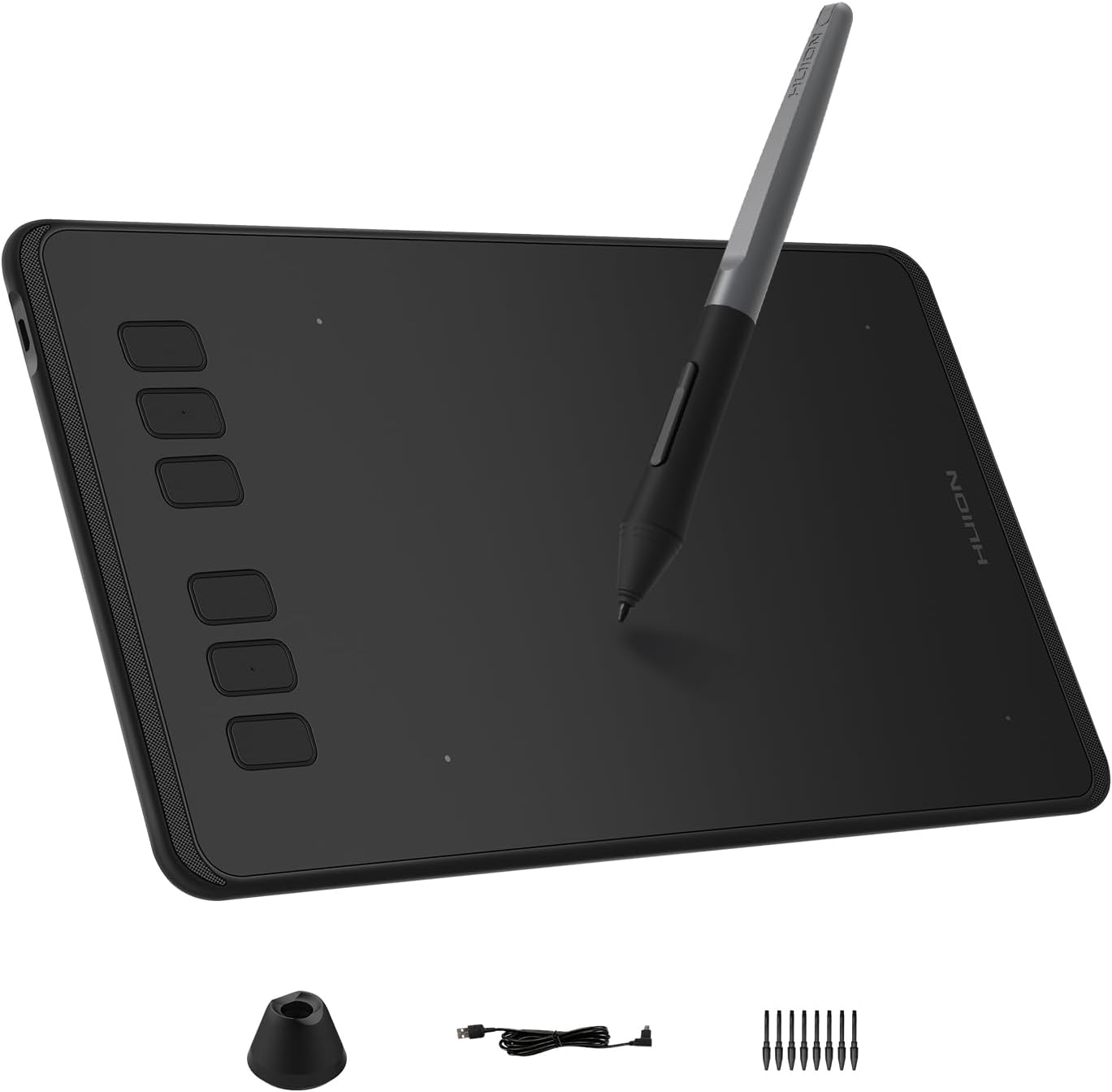 HUION Inspiroy H640P Drawing Tablet, 6x4 inch Art Tablet with Battery-Free Stylus, 8192 Pen Pressure, 6 Hot Keys, Graphics Tablet for Drawing, Writing, Design, Teaching, Work with Mac, PC &amp; Mobile