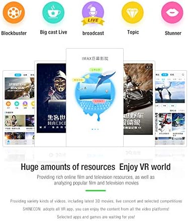 VR Headset for Samsung and Android Phones - Anti-Blue Eyes Protected HD Lenses, VR Goggles for All Smartphone /4.7-6.0in (Black) (with Handle)