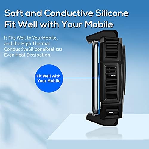 NEVEIKA Phone Cooler, Cellphone Radiator with Dual Semi-Conductor Cooling Chip, Mobile Phones with a Width of 6 to 8 cm for Tiktok Live Streaming, Outdoor Vlog, Mobile Gaming.