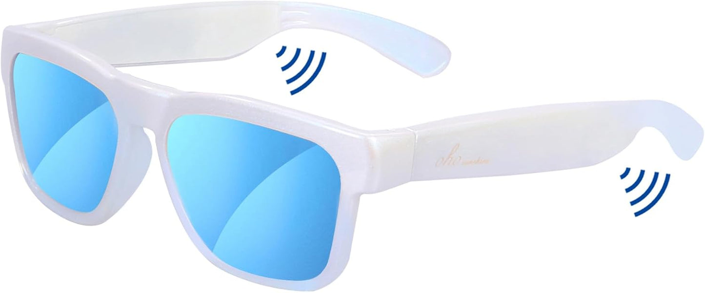 OhO Smart Glasses,Safety Glasses with Bluetooth Speaker,Indoor/Outdoor UV Protection and Voice Control,Unisex(Blue Light Lens)