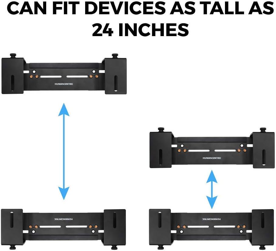 HumanCentric Cable Box Mount and Modem Mount, Adjustable Wall Mount for Small and Wide Devices Like Cable Boxes, Modems, DVD Players, Streaming Media Devices, Mount on The Wall Behind TV