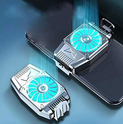 EATHNDY Mobile Phone Cooler Rechargeable Cooling Fan Cell Phone Radiator For Playing Games Watching Videos With LED Light, Compatible For iPhone &amp; Android Smartphones (Shade)