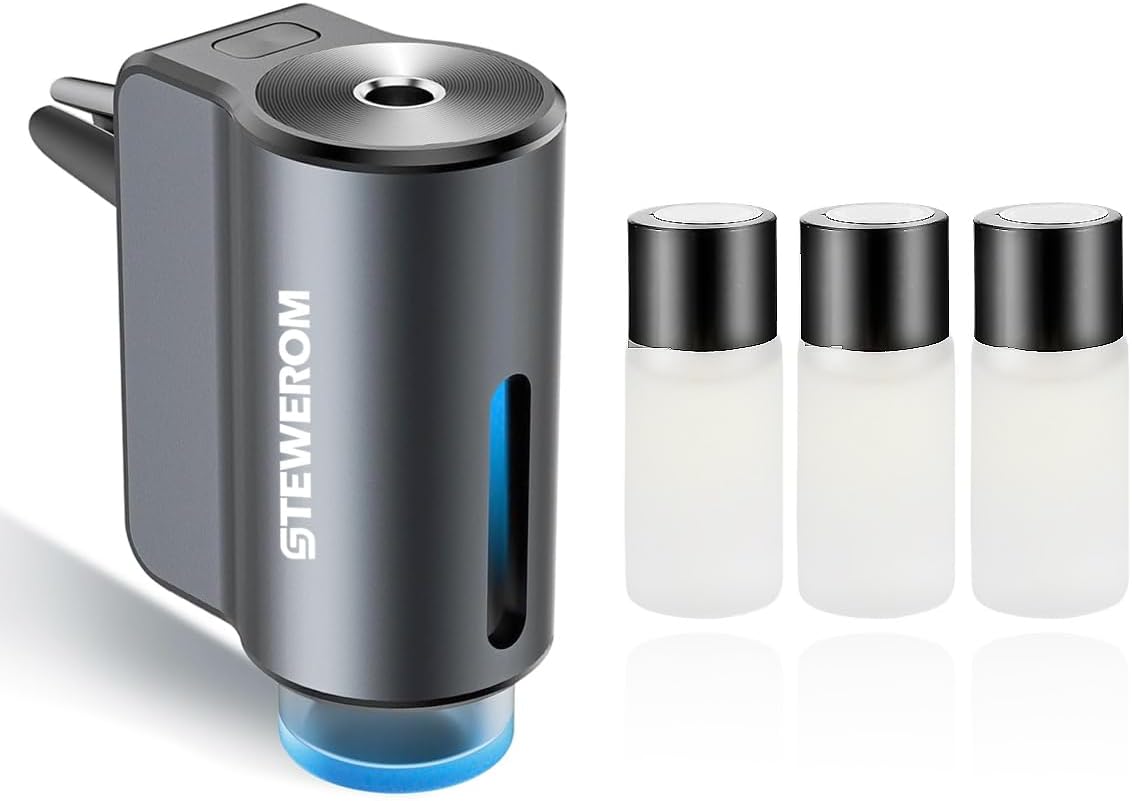 Smart Car Air Freshener, 3 Levels of Adjustable Intensity, Aroma Rechargeable Aroma Diffuser, Adjustable Aroma Diffuser, 220mAh Built-in， Fresh Intense Ocean Perfume