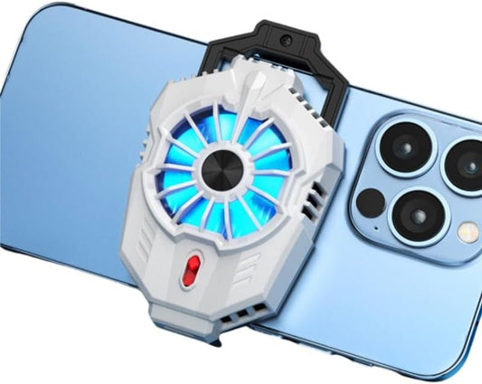Electroplate Phone Cooling Fan, 2 Gears Cooler with Clip for iPhone, Semiconductor Quick Cooling Gaming Equipment for Travel Outdoor Live
