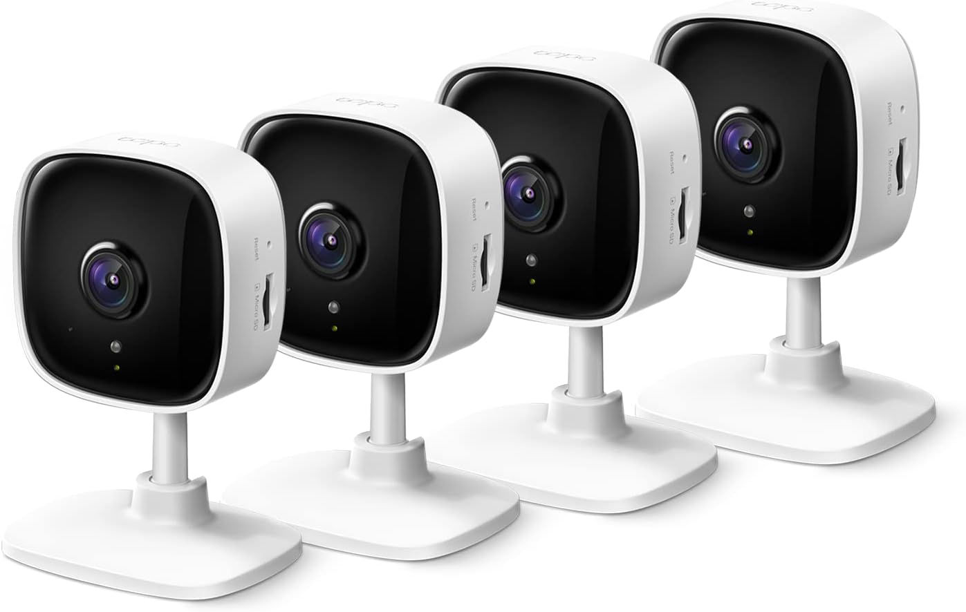 TP-Link Tapo 2K Security Camera for Baby Monitor, Dog Camera w/Motion Detection, 2-Way Audio Siren, Night Vision, Cloud &amp; SD Card Storage, Works w/Alexa &amp; Google Home, 4-Pack (Tapo C110P4)