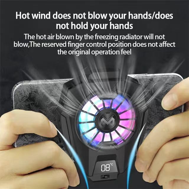 Phone Cooler for Tiktok Live Streaming, Mobile Gaming.Fast Cooling Cell Phone Refrigerator with Customized RGB Lighting, LED Temperature Display