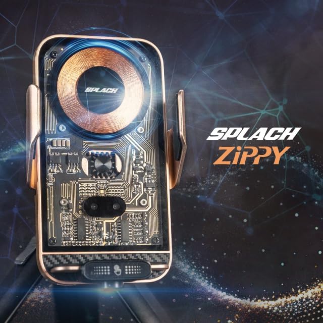 SPLACH Zippy X Wireless Charging Phone Holder, auto-Sensor Phone Holder, Compatible with iPhone Samsung Google and All 4.7&#39;&#39;-6.8&#39;&#39; Phones